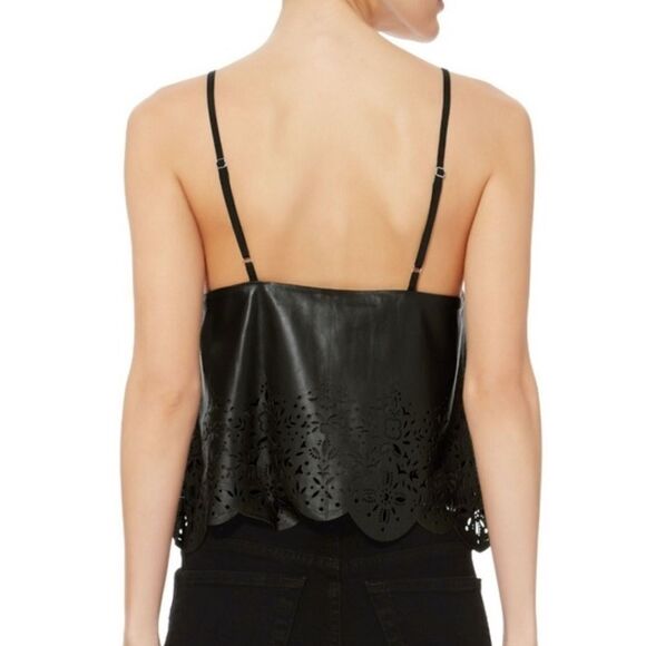 Marissa Webb Bristol Leather Eyelet Cut Adjustable Tank Top - Picture 4 of 10